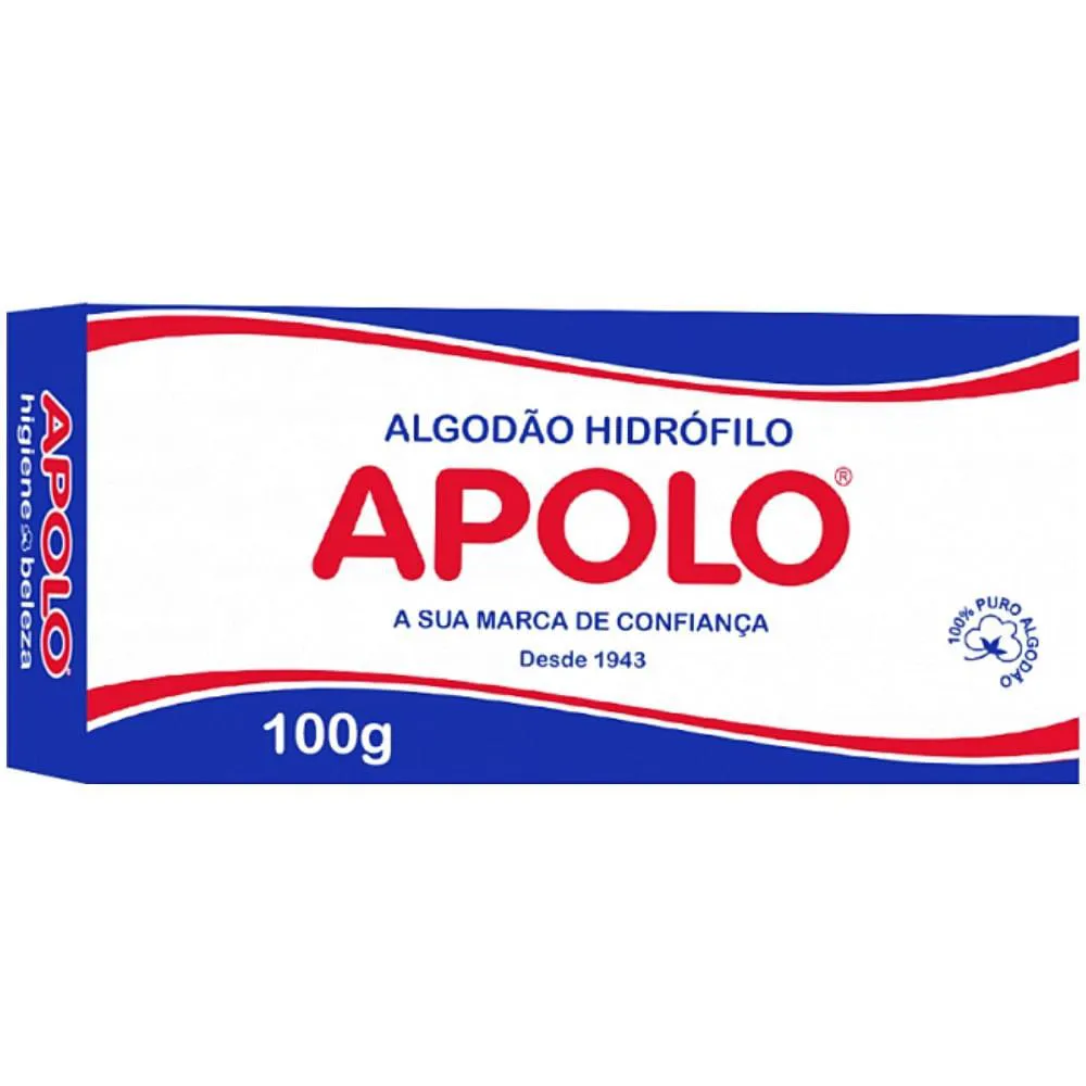 Algodão Hidrófilo Apolo 100g - Unidade — Apolo | Farmácia Resyla