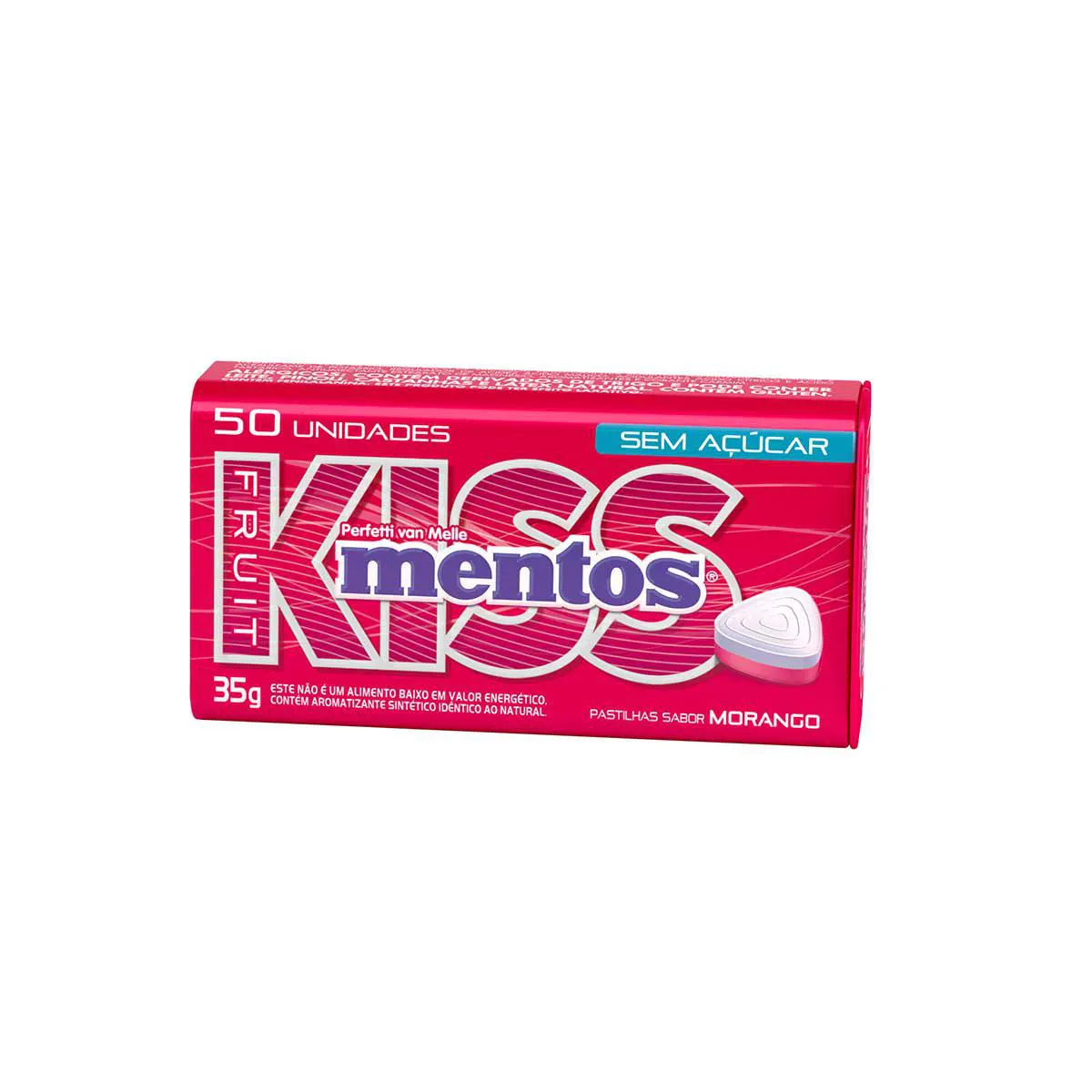 Bala Kiss Mentos Sabor Morango Sem Açúcar 50 unidades — Kiss | Farmácia Resyla