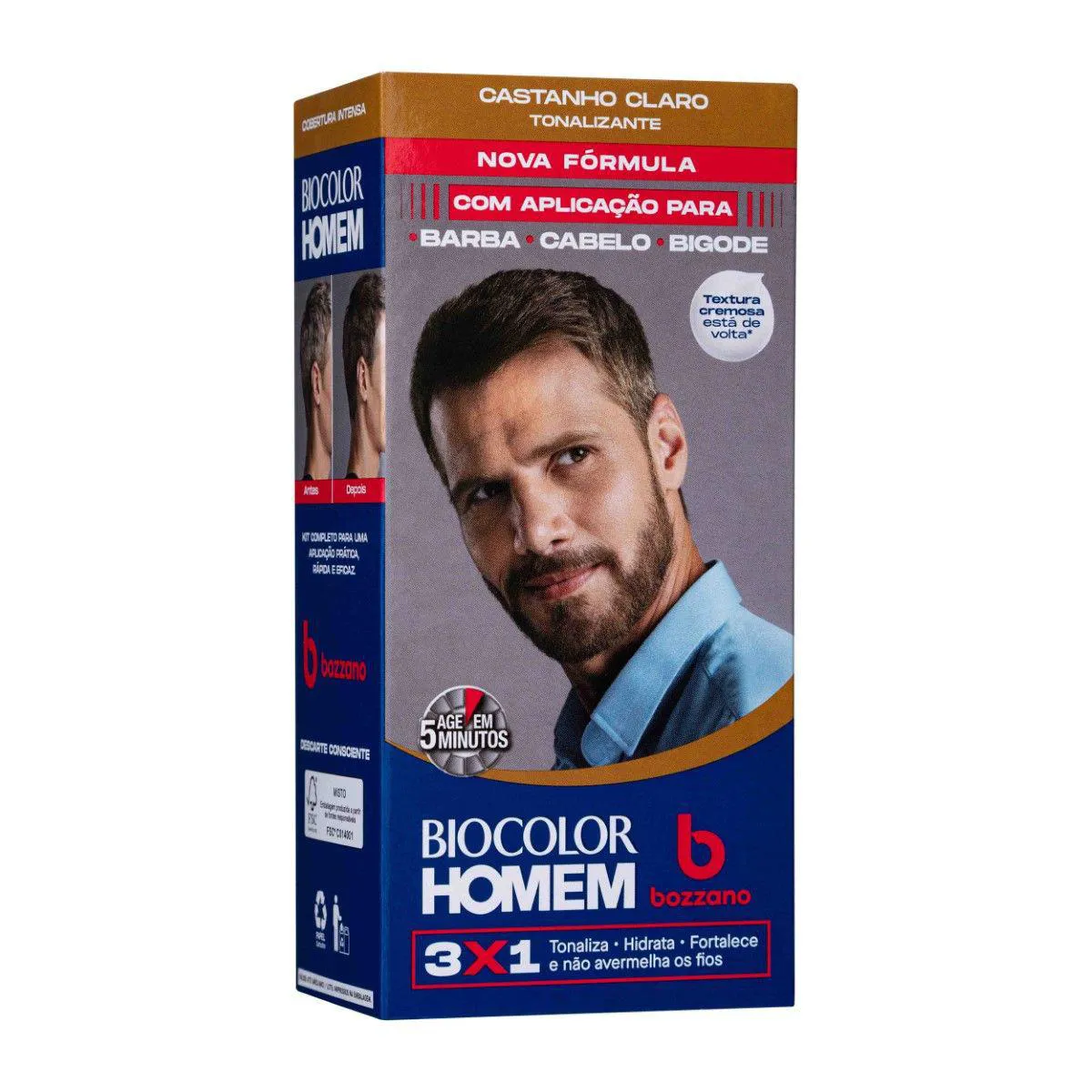 Tonalizante de Cabelo Biocolor Homem Bozzano - Castanho Claro — Biocolor | Farmácia Resyla