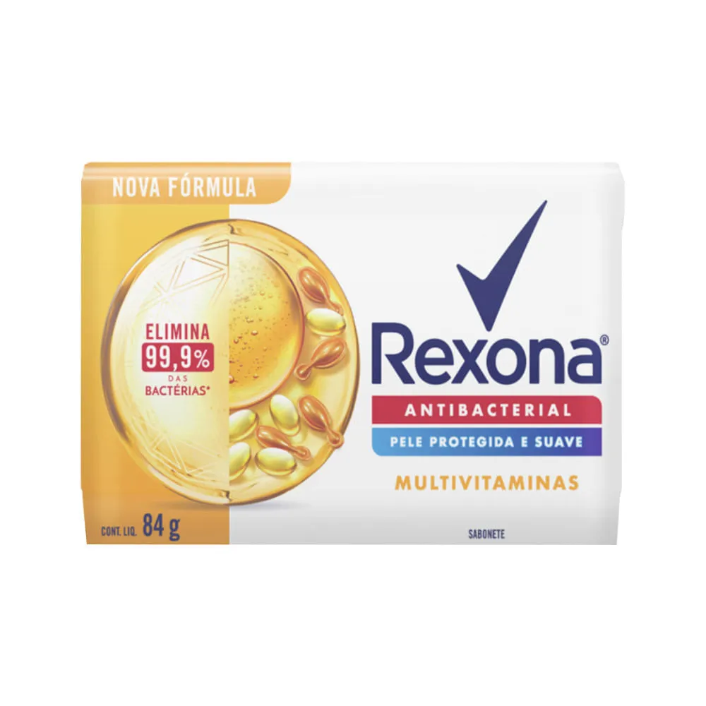Sabonete Rexona Barra Antibacterial 84gr Multivitaminas — Rexona | Farmácia Resyla