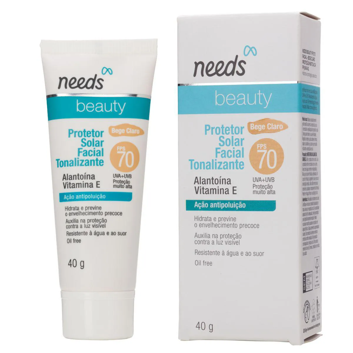 Protetor Solar Facial Needs Beauty FPS 70 Bege Claro 40g — Needs Beauty | Farmácia Resyla