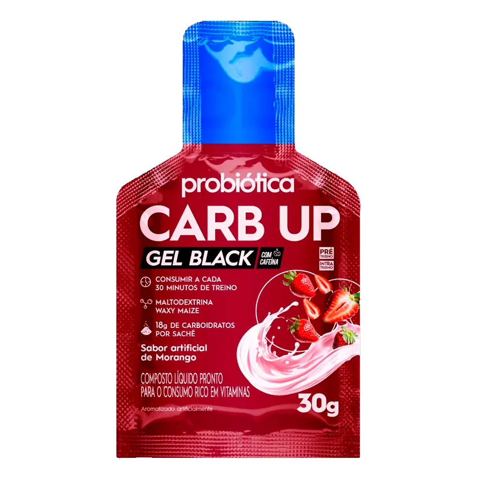 Energético Probiótica Carb-up Gel Black Morango 30g — Probiotica | Farmácia Resyla