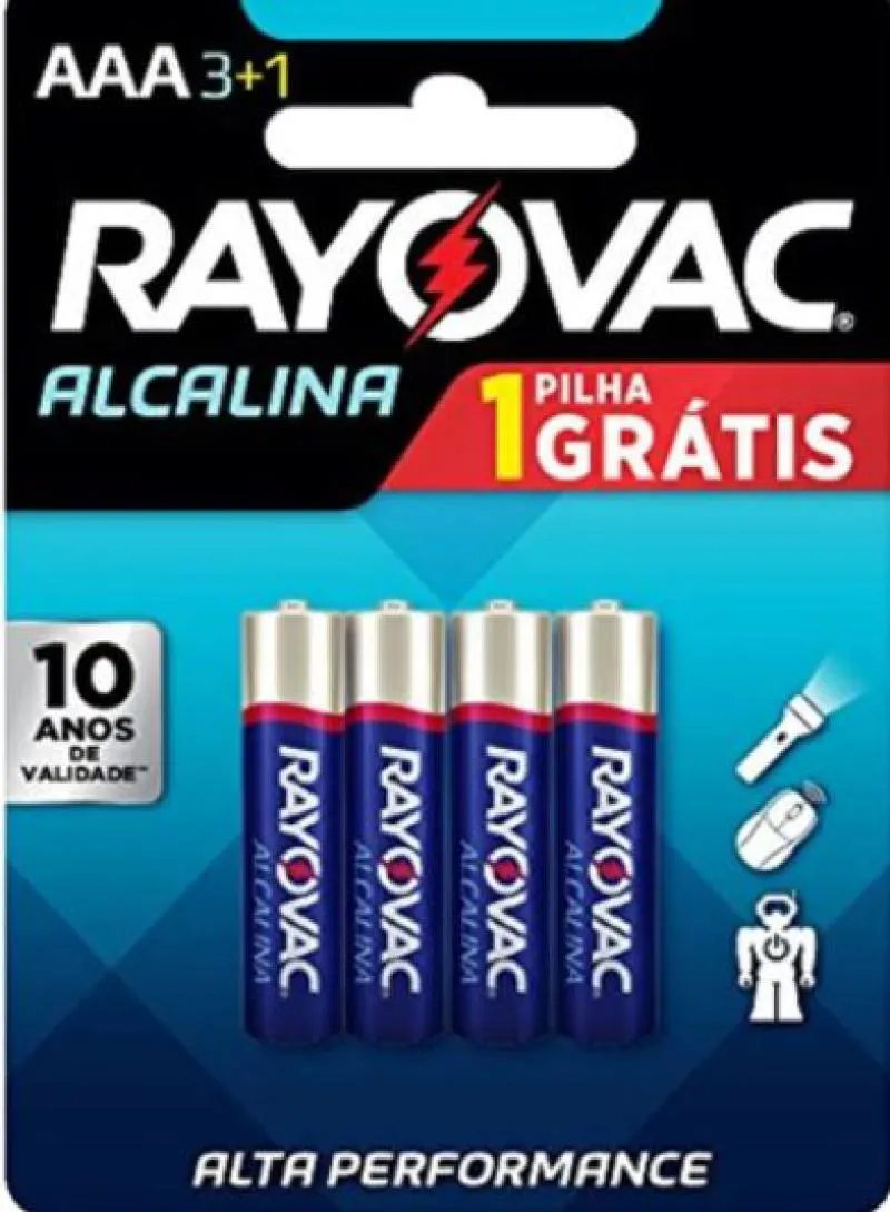 Pilha Palito Aaa Alcalina Pague 3 Leve 4 Rayovac — Rayovac | Farmácia Resyla