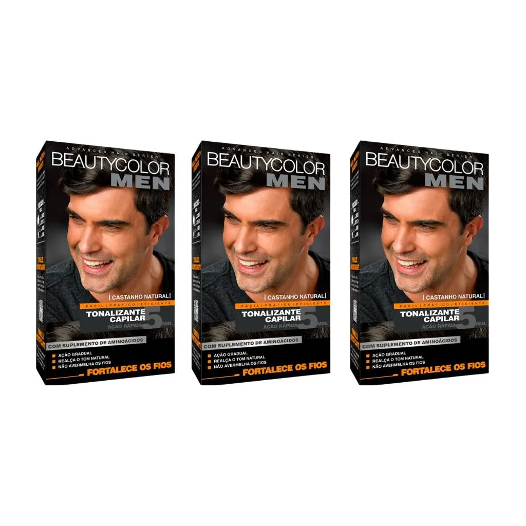 Coloraçao Beauty Color Men Castanho Natural - Kit C / 3un — Beauty Color | Farmácia Resyla