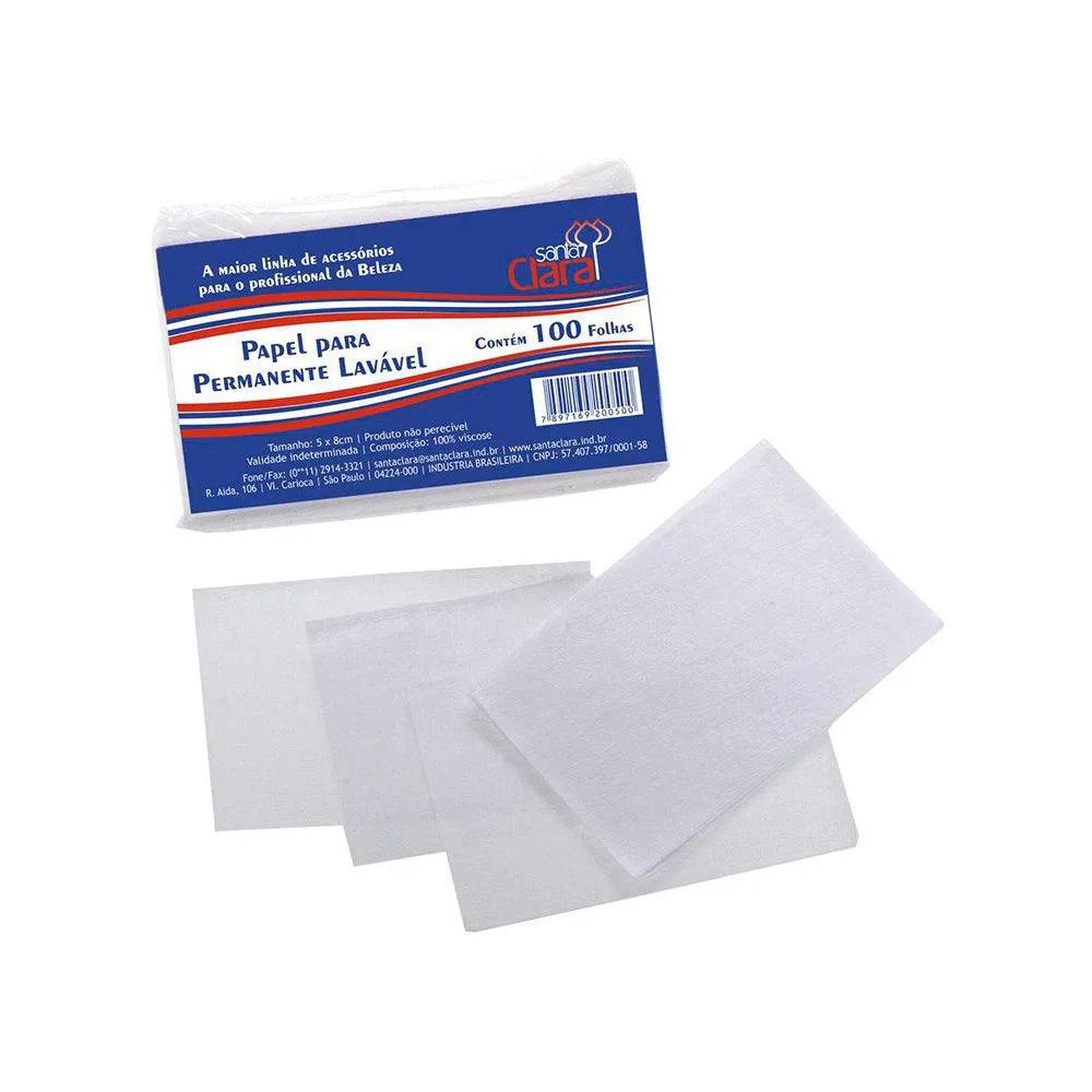 Papel para Permanente Santa Clara C/100un — Santa Clara | Farmácia Resyla