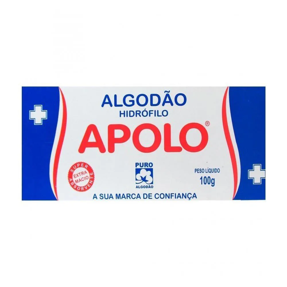 Algodão Apolo Caixa Hidrofilo 100g — Apolo | Farmácia Resyla