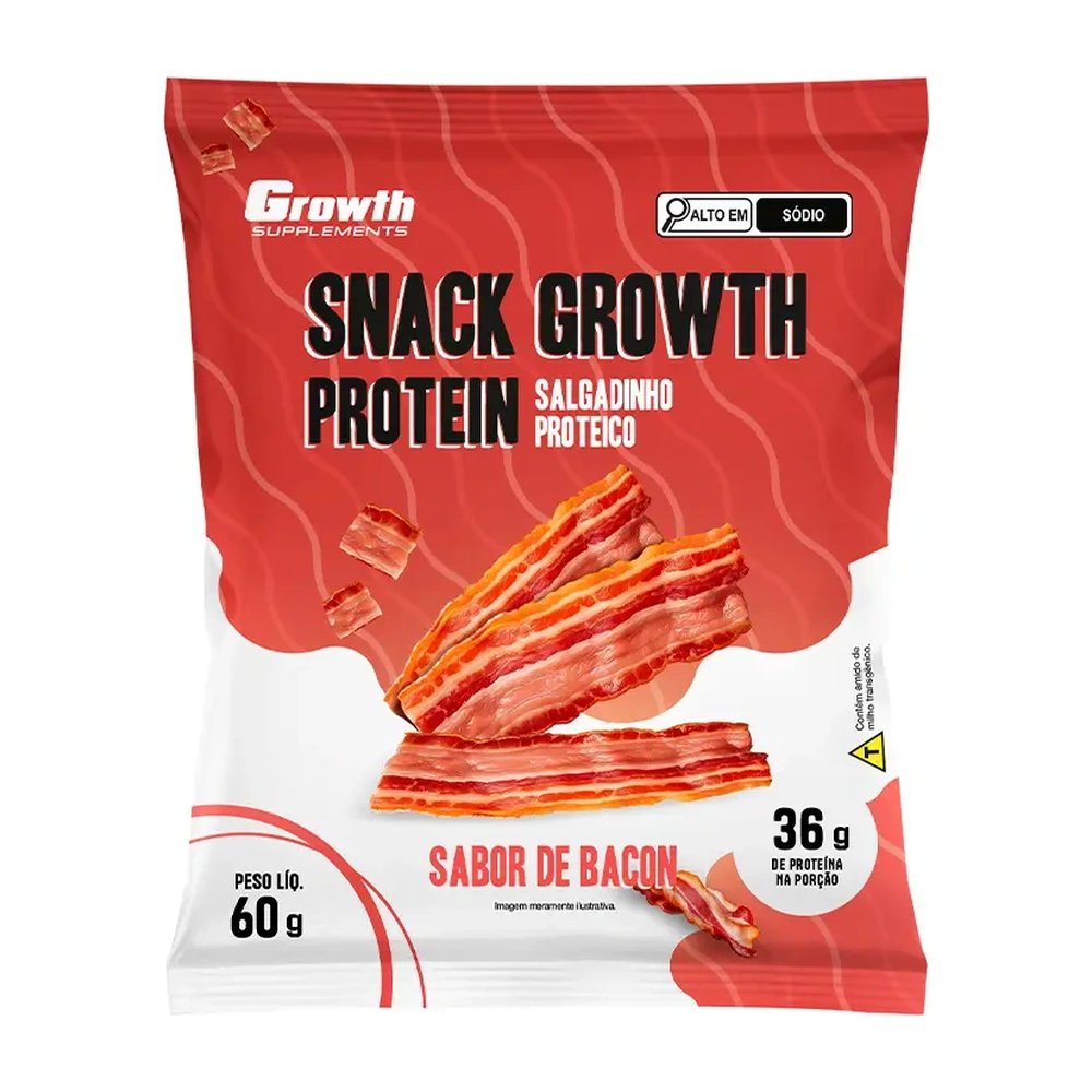 Snack Growth Protein 60g Sabor Bacon — Growth | Farmácia Resyla