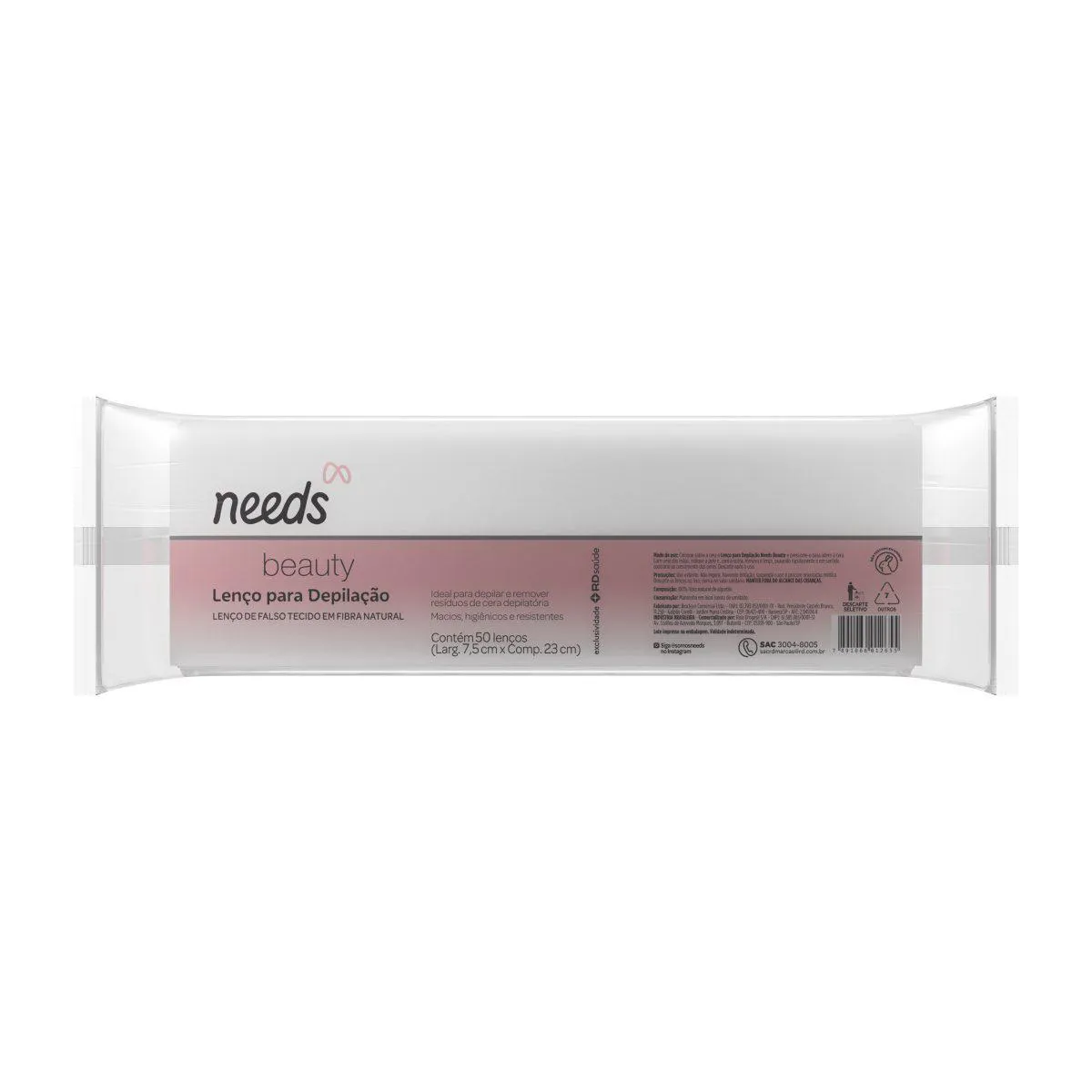Lenço para Depilação Needs Beauty Fibra Natural 50 Unidades — Needs Beauty | Farmácia Resyla