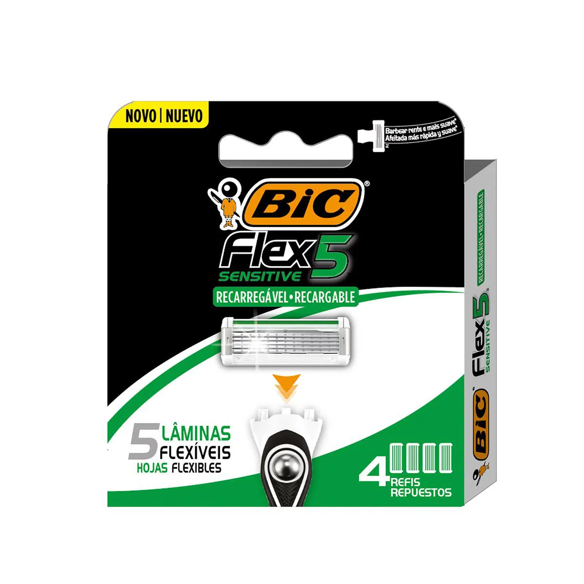 Refil para Aparelho de Barbear BIC Sensitive Flex 5 4 Cargas — Bic | Farmácia Resyla