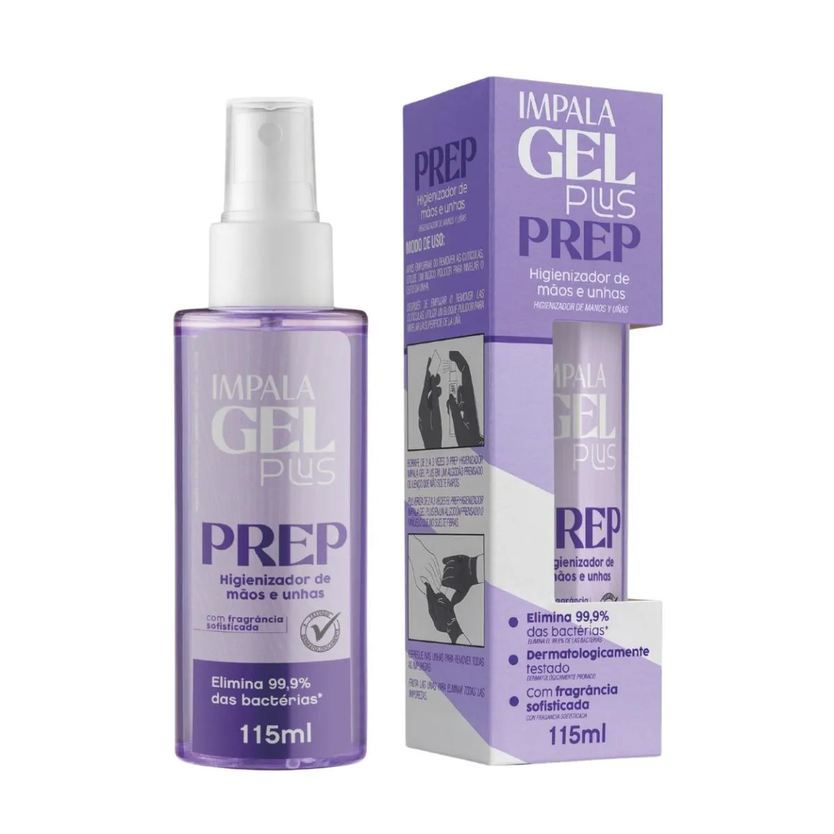 Spray Higienizador Prep Mãos Unhas Gel Plus Impala 115Ml — Impala | Farmácia Resyla