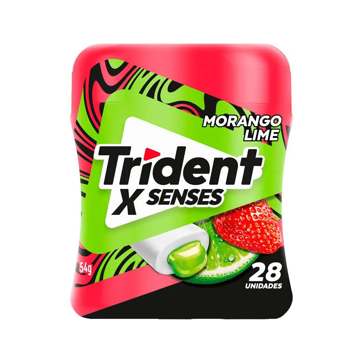 Goma de Mascar Trident X Senses Morango Lime Sem Açúcar 54g — Trident | Farmácia Resyla