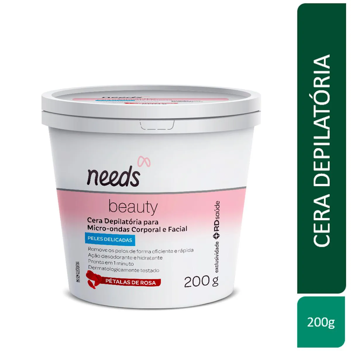 Cera Depilatória de Microondas Needs Beauty Facial e Corporal Peles Delicadas 200g — Needs Beauty | Farmácia Resyla
