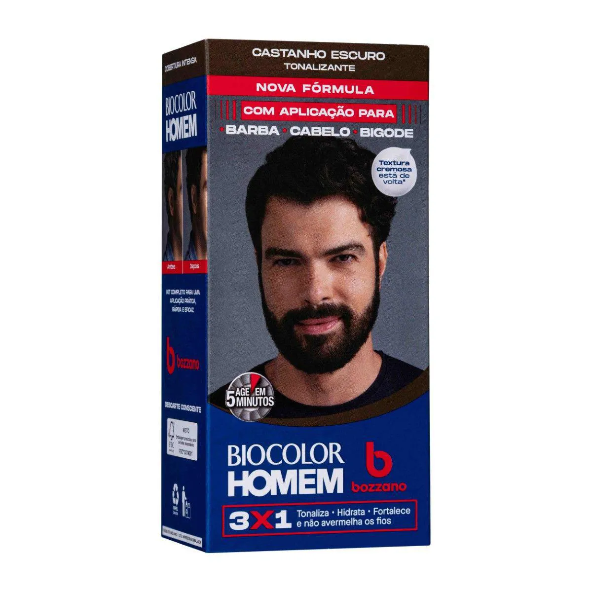 Tonalizante de Cabelo Biocolor Homem Bozzano - Castanho Escuro — Biocolor | Farmácia Resyla