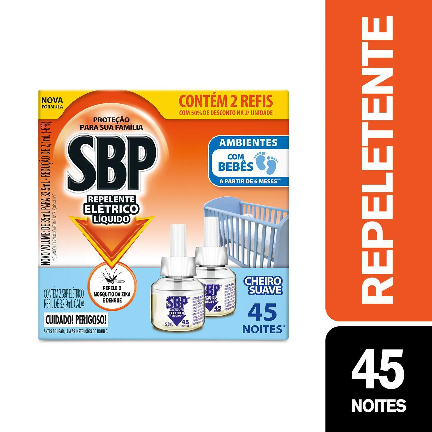 Refil Repelente Elétrico Líquido SBP Cheiro Suave 2 Unidades com 35ml cada — SBP | Farmácia Resyla