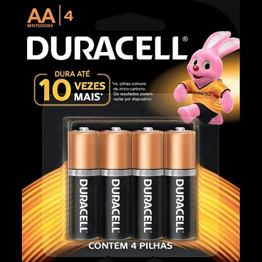 Pilha Alcalina Aa Duracell 1.5v - 4 unidades — Duracell | Farmácia Resyla