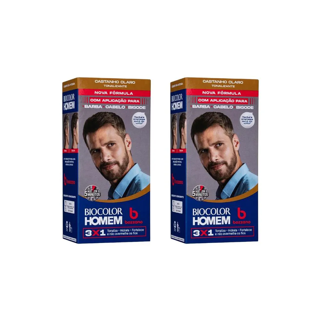 Coloraçao Biocolor Homem Bozzano Castanho Claro - Kit C / 2un — Biocolor | Farmácia Resyla