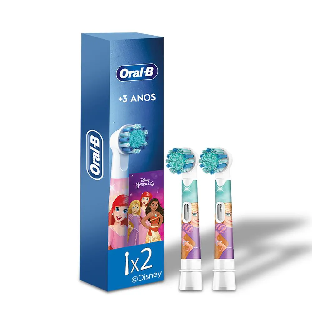 Refil Escova de Dente Elétrica Infantil Oral-B Disney Princesas 2 Unidades — Oral-B | Farmácia Resyla
