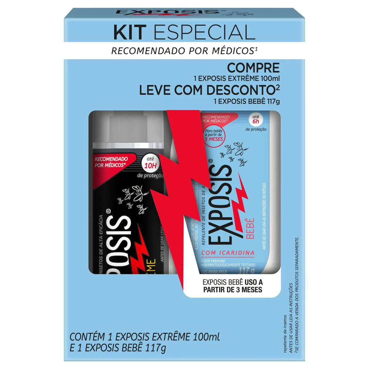 Kit Repelente Exposis Extrême Spray Icaridina 100ml + Exposis Bebê Gel Icaridina 117g — Exposis | Farmácia Resyla