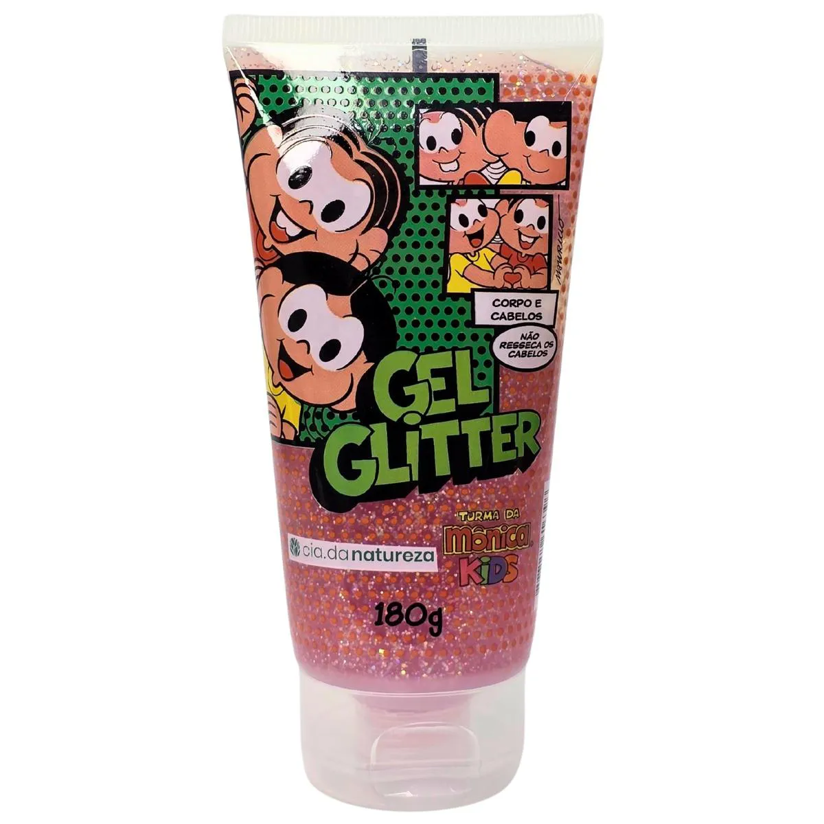 Gel Glitter Corpo e Cabelo Extrato de Camomila e Frutas Tropicais Turma da Mônica Kids Cia. da Natureza 180G — Turma da Mônica | Farmácia Resyla