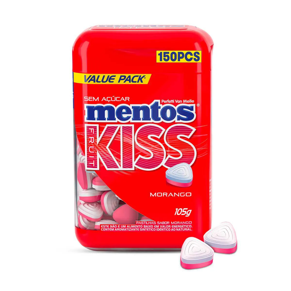 Pastilhas Mentos Kiss Fruit Morango com 105g — Kiss | Farmácia Resyla
