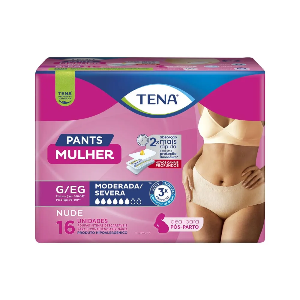 Roupa Intima Tena Pants Mulher Nude Moderada/severa Com 16 Unidades Tam.g/eg — Tena | Farmácia Resyla
