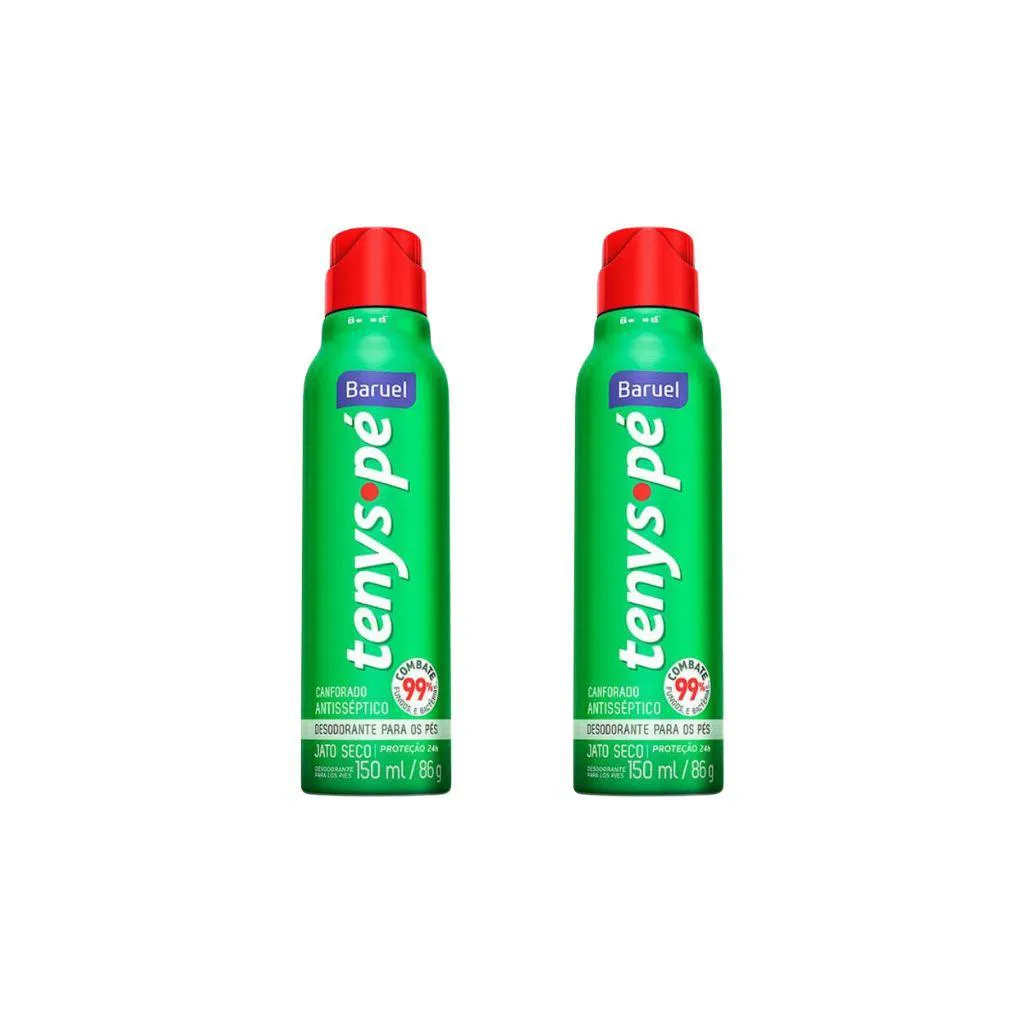 Talco Pes Tenys Pe Baruel Aerossol 150ml Seco Canf - Kit C / 2un — Tenys Pé | Farmácia Resyla