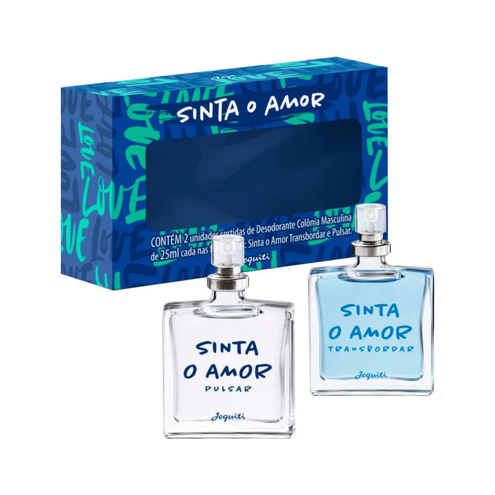 Deo Colonia Jequiti Sinta O Amor Masculino 25ml Transbordar + 25ml Pulsar — Jequiti | Farmácia Resyla