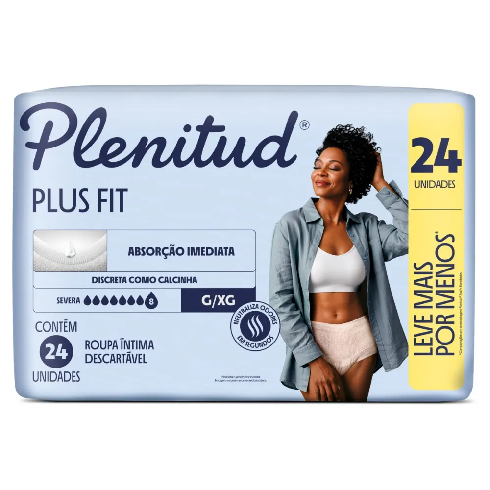 Roupa Íntima Plenitud Plus Para Incontinência G/xg 24 Unidades — Plenitud | Farmácia Resyla
