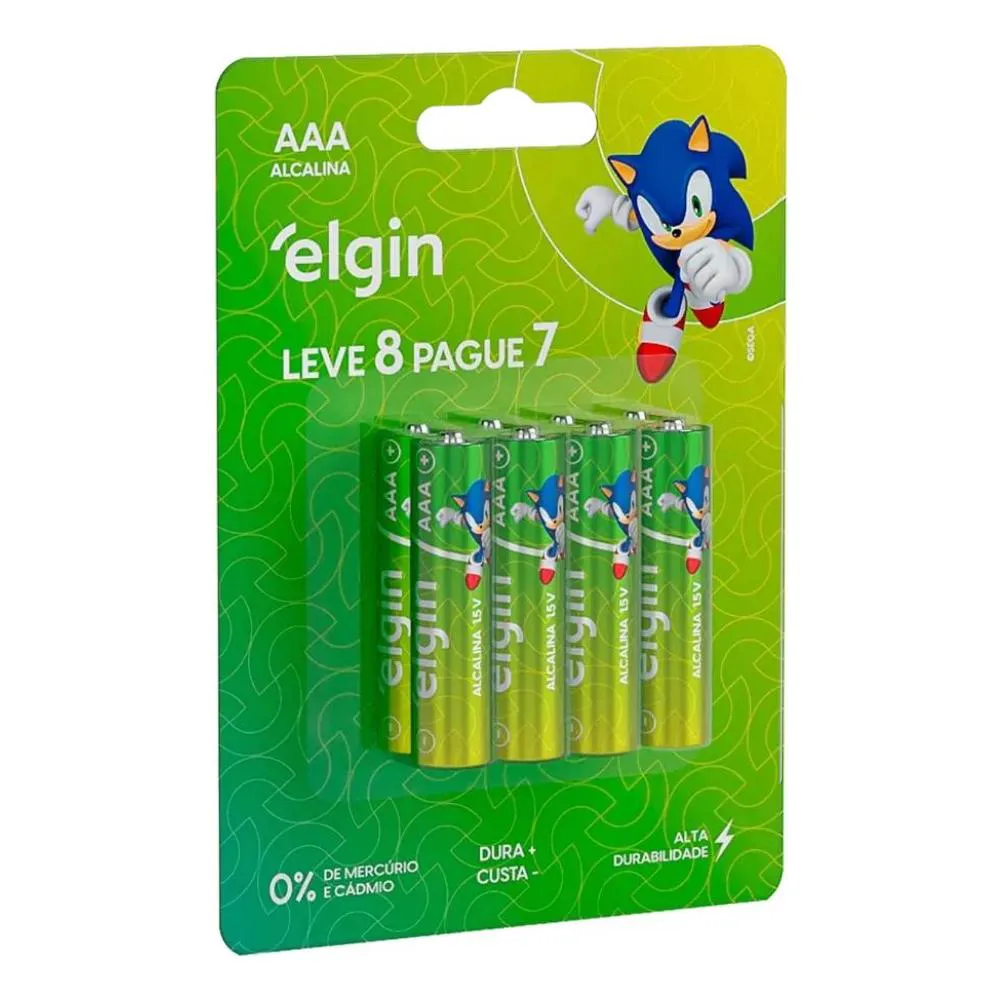 Pilha Alcalina Aaa Palito 1,5v LR03 Blister 8 Unidades Elgin — Elgin | Farmácia Resyla