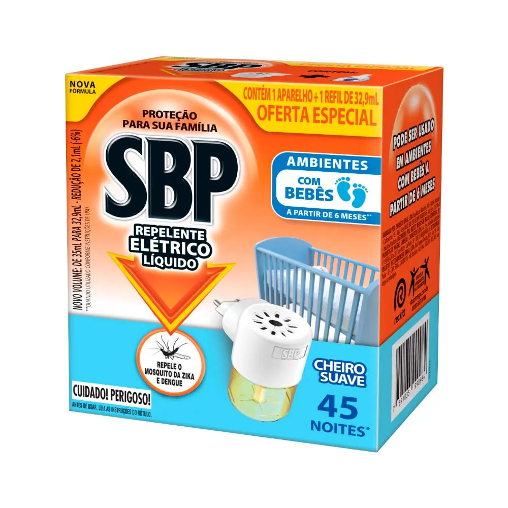 Repelente Eletrico Sbp Com 1 Aparelho+32,9ml Refil — SBP | Farmácia Resyla