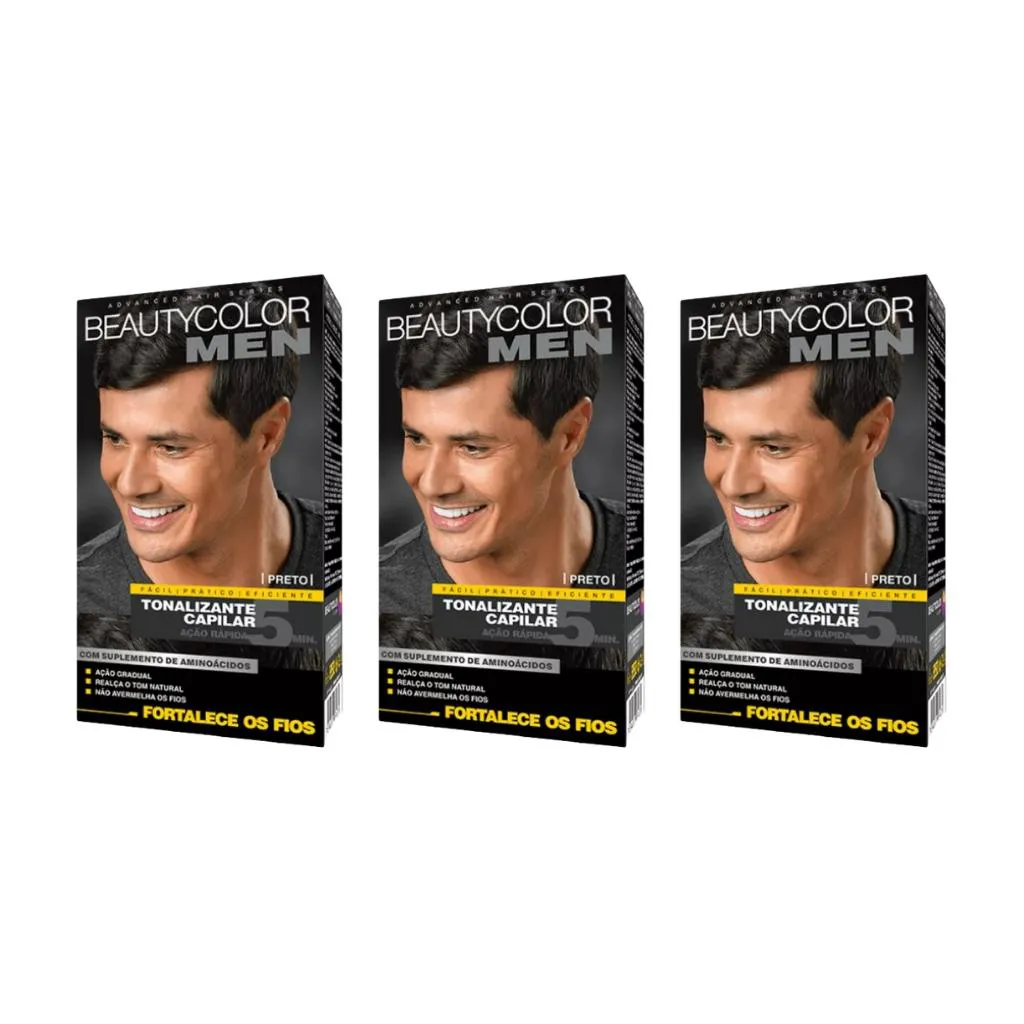 Coloraçao Beauty Color Men Preto - Kit C / 3un — Beauty Color | Farmácia Resyla