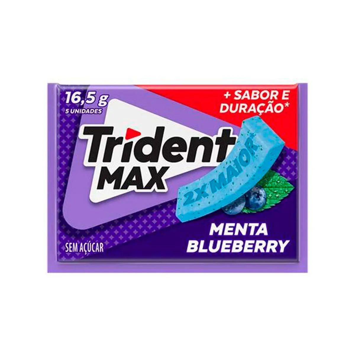 Goma de Mascar Trident Max Menta Blueberry Sem Açúcar 16,5g — Trident | Farmácia Resyla