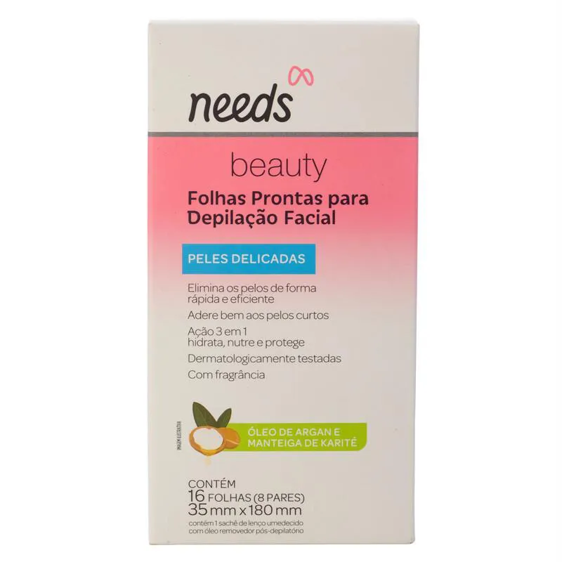 Folha Depilatória Facial Needs Beauty Pele Delicada 16 Folhas — Needs Beauty | Farmácia Resyla