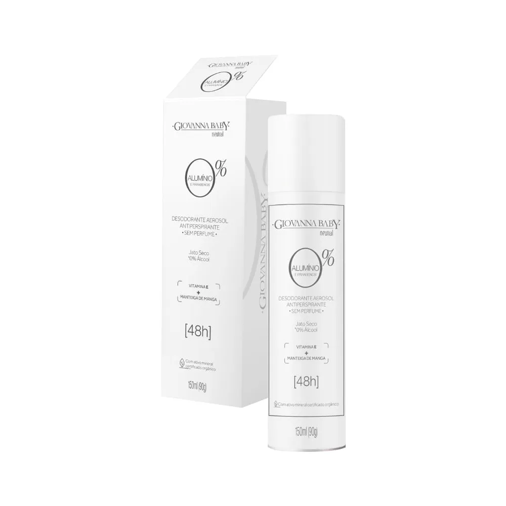 Desodorante Giovanna Baby Feminino 150ml Aerossol Sem Aluminio E Parabenos Neutral — Giovanna Baby | Farmácia Resyla