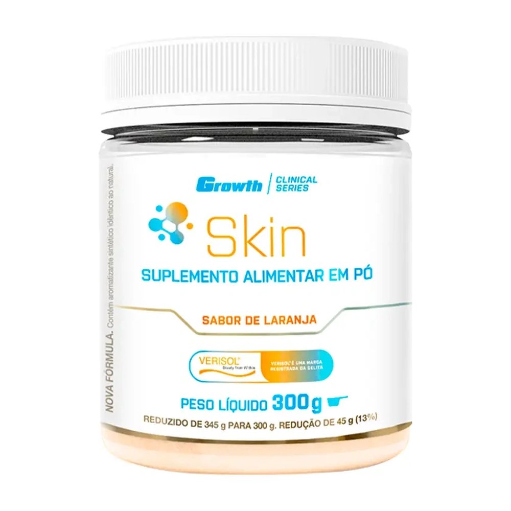 Growth Skin Colágeno Tipo 1 + Colágeno Verisol + Ácido Hialurônico + Vitamina C 300g — Growth | Farmácia Resyla