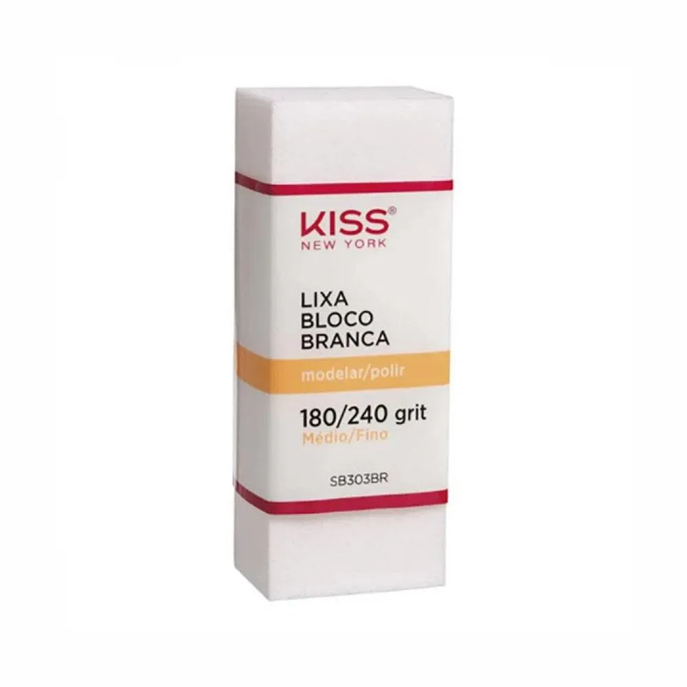 Lixa Polidora para Unhas Kiss Bloco Branca — Kiss | Farmácia Resyla
