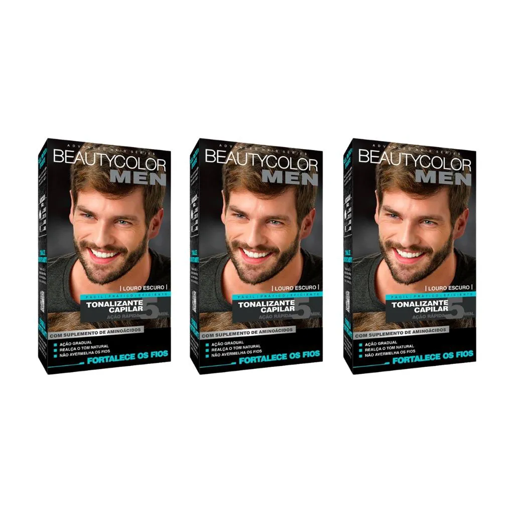 Coloraçao Beauty Color Men Louro Escuro - Kit C / 3un — Beauty Color | Farmácia Resyla