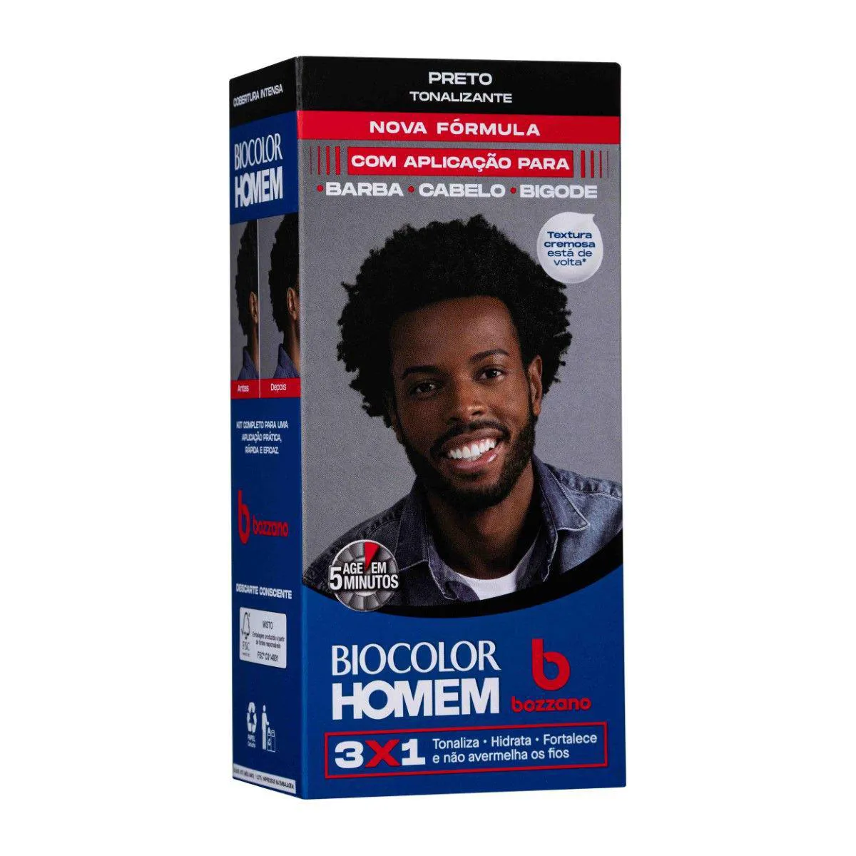 Tonalizante de Cabelo Biocolor Homem Bozzano - Preto — Biocolor | Farmácia Resyla