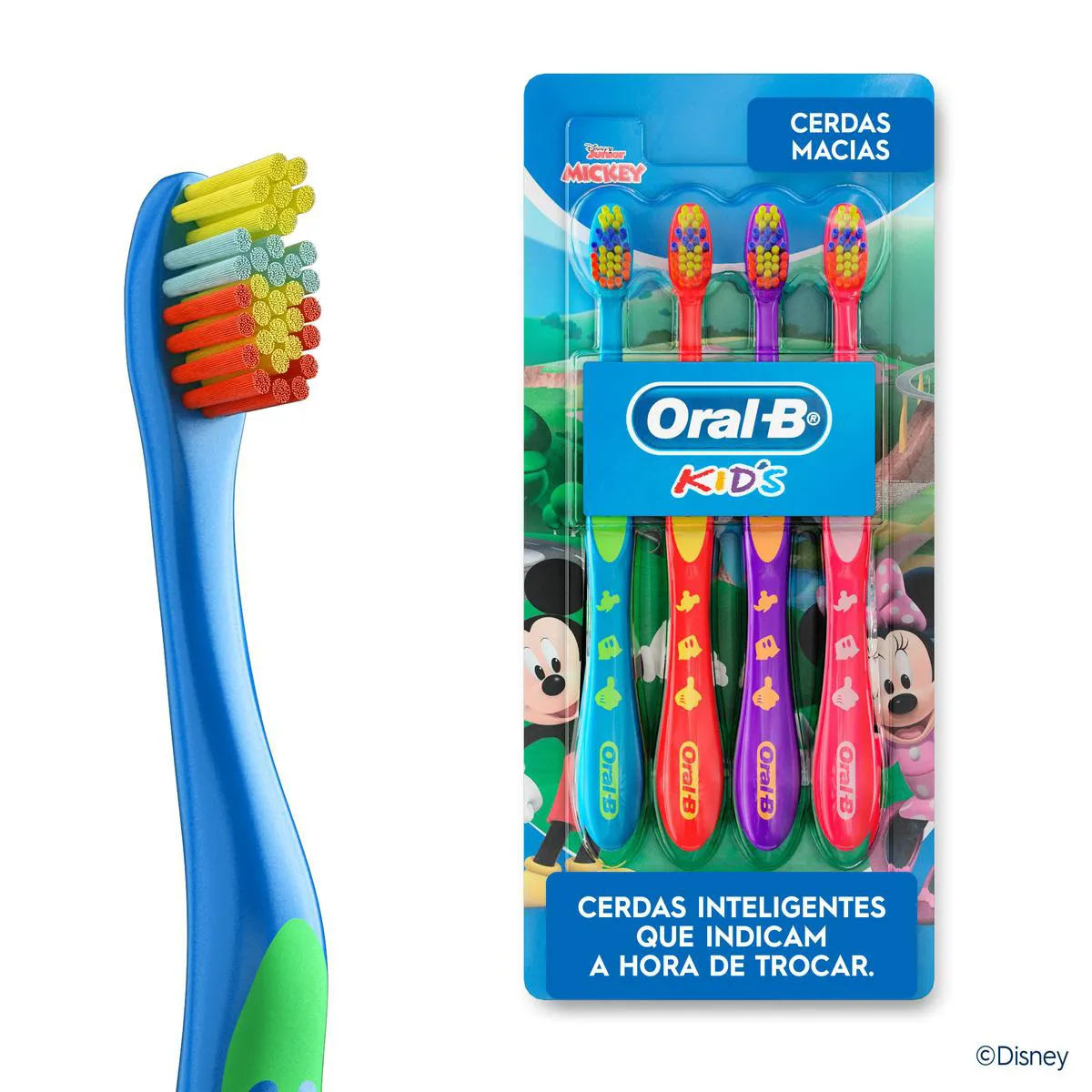 Escova de Dentes Infantil Oral-B Kids com Cerdas Suaves 4 Unidades — Oral-B | Farmácia Resyla