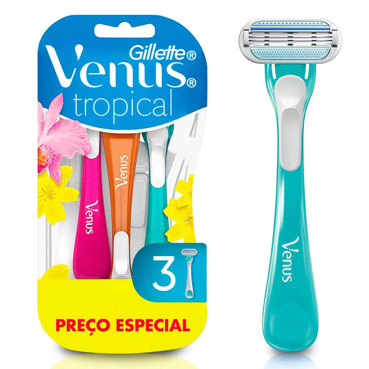 Aparelho de Depilar Gillette Venus Tropical Feminino com 3 unidades — Gillette | Farmácia Resyla