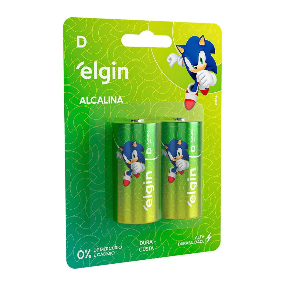 Pilha Alcalina D LR20 Grande Blister Com 2 Unidades Elgin — Elgin | Farmácia Resyla
