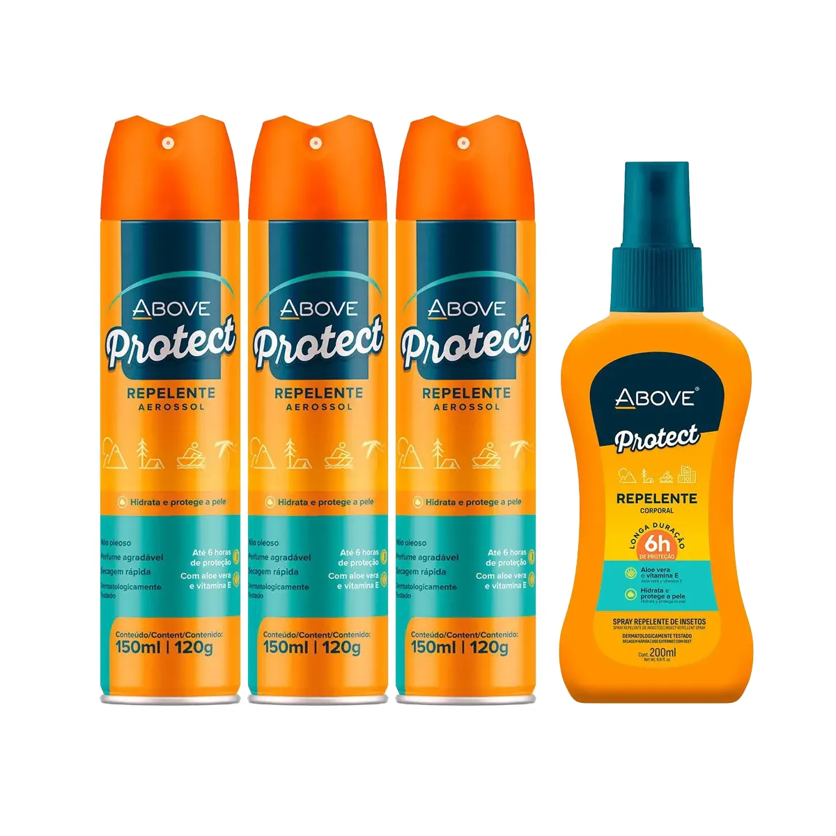 Kit Repelente de Insetos Above Protect spray 200ml + Repelente de Insetos Above Protect Aerossol 150ml — Above | Farmácia Resyla