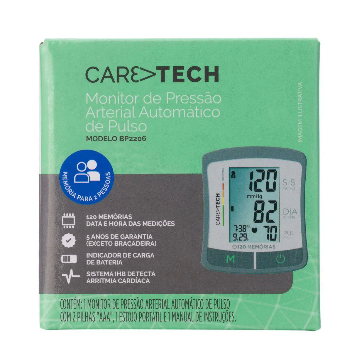 Monitor de Pressão Arterial de Pulso Caretech BP2206 1 Unidade — Caretech | Farmácia Resyla