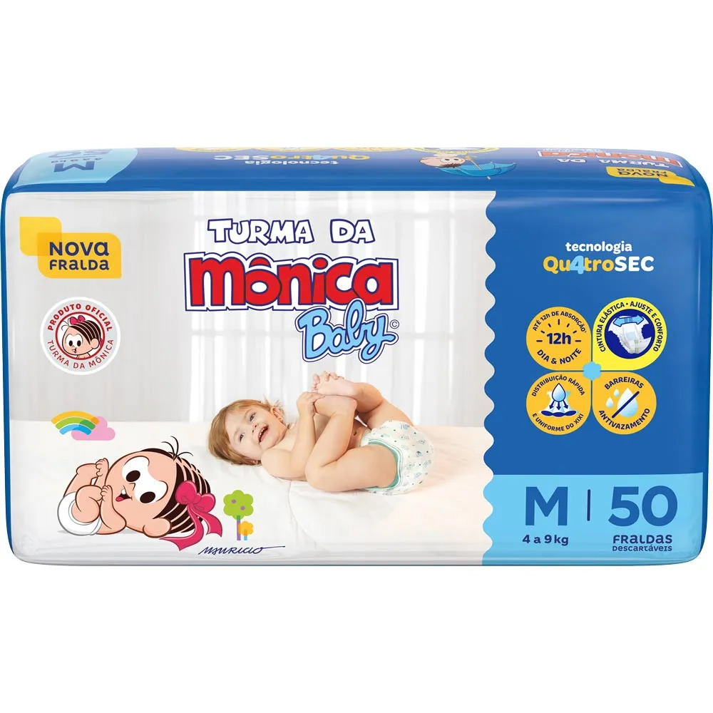 Fralda Turma Da Monica Baby Com 50 Tamanho M — Turma da Mônica | Farmácia Resyla