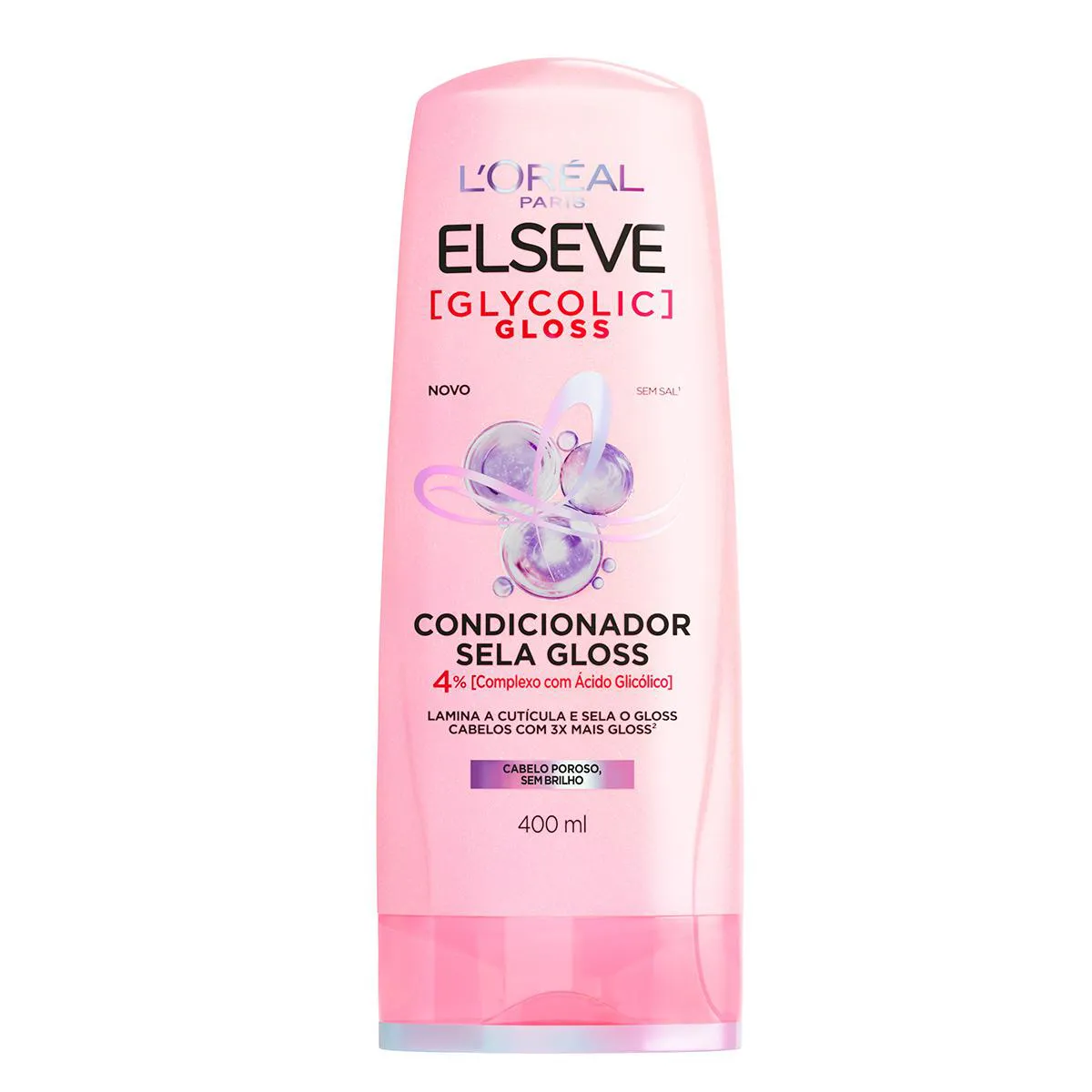 Condicionador Elseve Glycolic Gloss Sela Gloss com Ácido Glicólico Brilho Intenso e Acidificação de Cutículas 400ml — Elseve | Farmácia Resyla