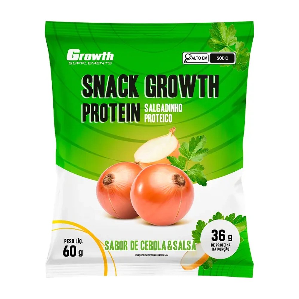Snack Growth Protein 60g Sabor Cebola E Salsa — Growth | Farmácia Resyla