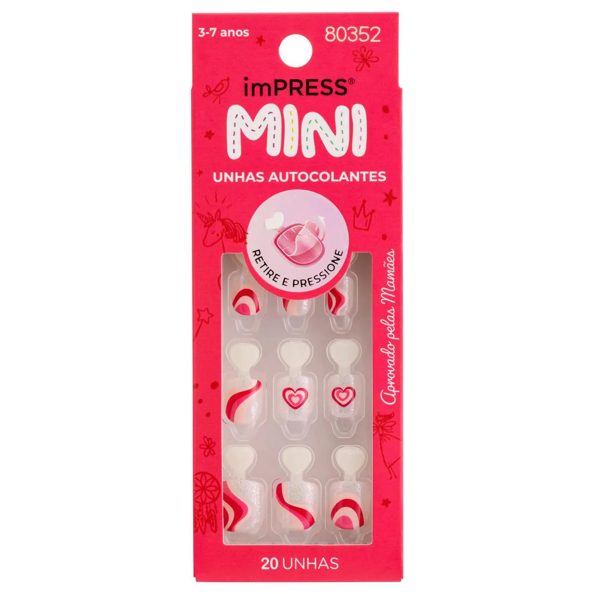 Unha Postiça Impress Mini Infantil Dream Big - Kiss New York — Kiss | Farmácia Resyla