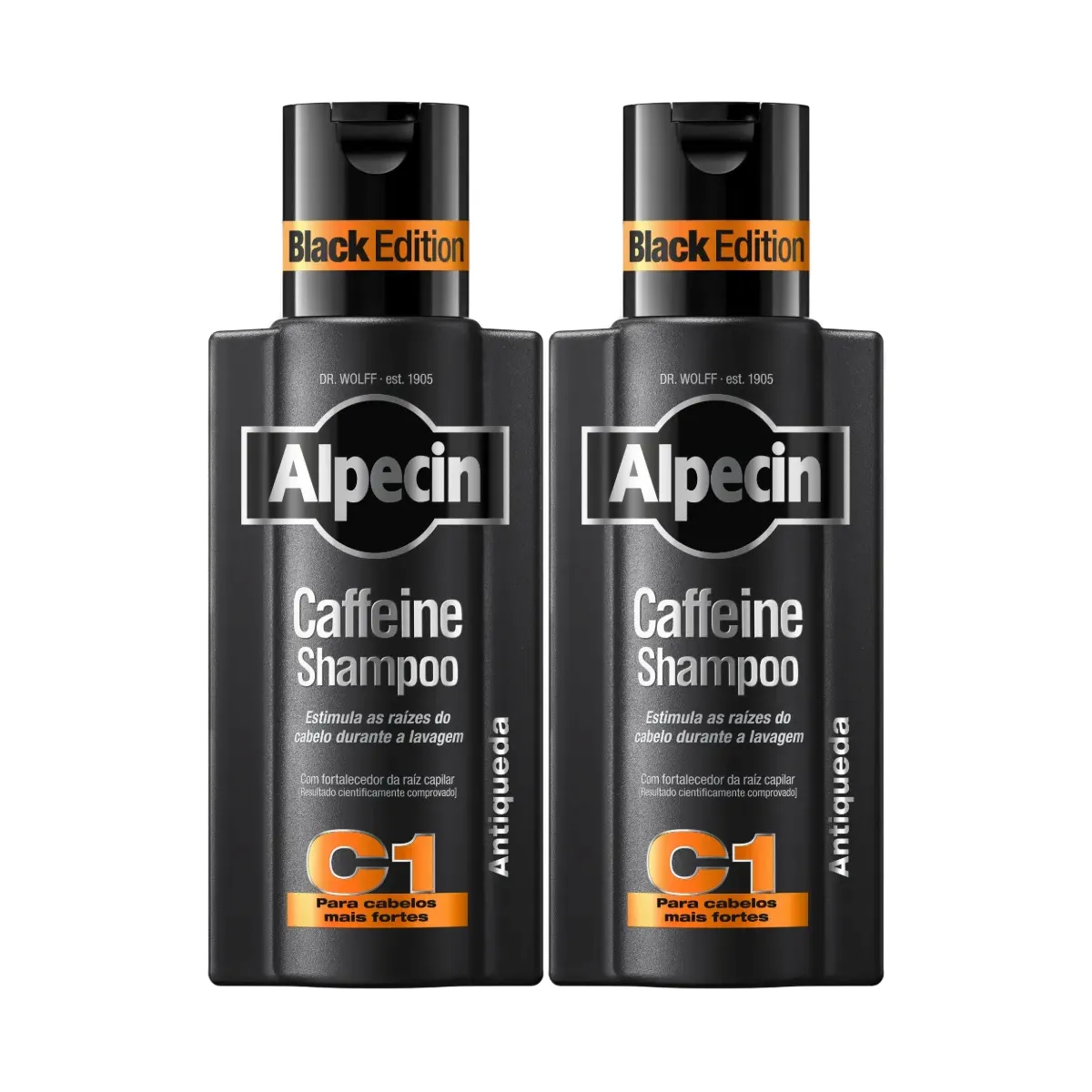 Kit Shampoo Antiqueda Alpecin Caffeine Black Edition 250ml 2 unidades — Alpecin | Farmácia Resyla