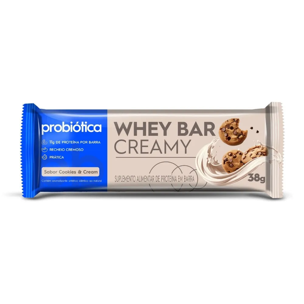 Barra Probiotica Whey Bar Creamy Cookies E Cream 38gr — Probiotica | Farmácia Resyla