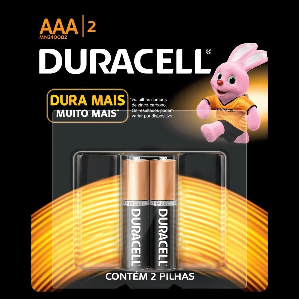 Pilha Alcalina Aaa Duracell 1.5v Palito - 2 unidades — Duracell | Farmácia Resyla